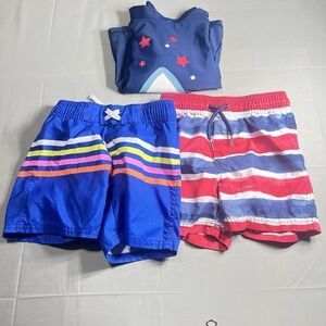 Carter's Boys 3T Shark Swim Set + 2 Swim Trunks 3T/4T Bundle